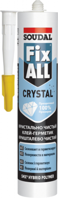Кристально прозрачный клей-герметик Soudal Fix All Crystal 290мл