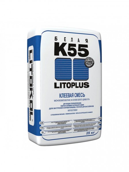 Клей для плитки Литокол LitoPlus K-55 белый (25кг)