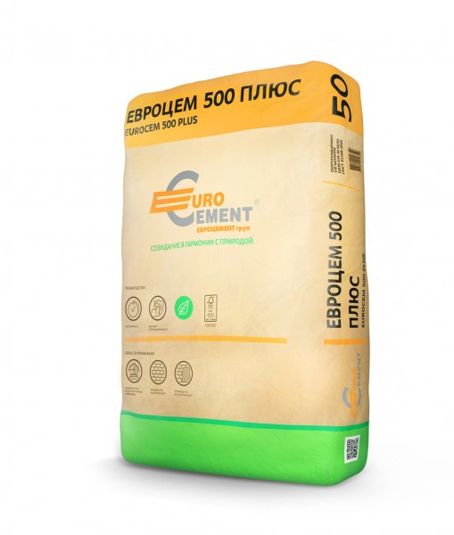 Евроцемент Плюс Цемент М-500 50кг (Д-20, 42,5)